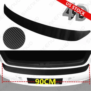 Pegatina de parachoques de fibra de carbono para embellecedores de maletero trasero de coche para Tesla Modelo 3 16-2020 - Imagen 1 de 10