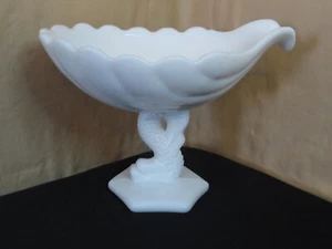 Westmoreland Milk Glass Stemmed Compote W/ Spout Koi - Picture 1 of 7