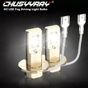 2x H3 LED Fog Driving Light Bulbs Conversion Kit Super Bright 6000K Xenon White - Picture 1 of 13