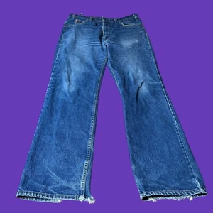 Vintage 90’s Levi’s 517 Orange Tab Distressed Medium Wash Denim Jeans 38x32 - Picture 1 of 17