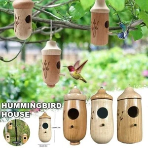 Hummingbird House Wooden Hand Craft Outdoor Garden Patio Hanging Decoration HOT - Picture 1 of 15