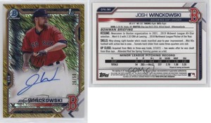 2021 Bowman Chrome Prospect HTA Gold Shimmer Refractor /50 Josh Winckowski Auto