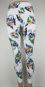Damen Flexible Blumen Yoga Hose Hohe Taille Stretchig Leggings Fitness Größe S/M  - Bild 1 von 4