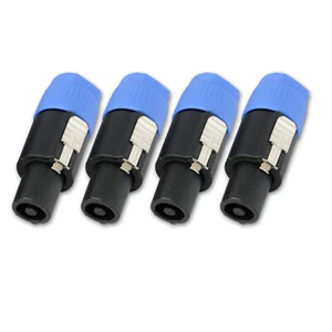 4 Pack Lot - Male 2 Pole Conductor Cable Connector for SPEAKON Audio Loudspeaker - Picture 1 of 9
