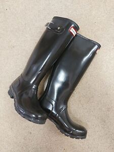 Hunter Boots UK Size 4 Glossy Black