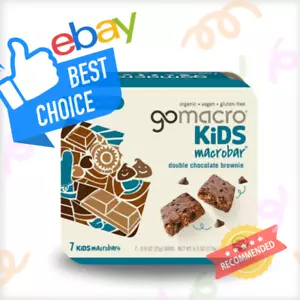GoMacro Kids MacroBar Organic Vegan Snack Bars Brownie 6.3 Oz Bars Authentic 7PC - Picture 1 of 12