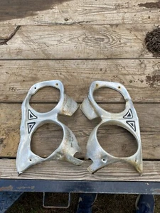 1967 Ford Fairlane 500 headlight bezel trim set NEEDS SOME STRAIGHTENING ETC - Picture 1 of 22