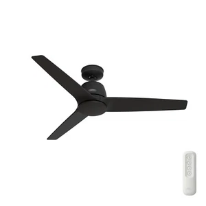 Hunter Fan 52 inch Casual in Matte Black Indoor Ceiling Fan with Remote Control - Picture 1 of 10