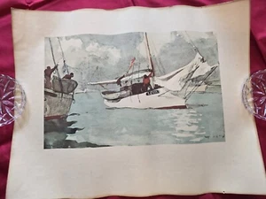 Fischerboote, Key West Aquarelldruck von Winslow Homer 14" x 18" gerollt - Bild 1 von 4