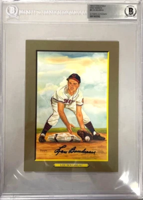 Lou Boudreau Signed Perez-Steele Great Moments Beckett Slabbed HOF Indians - Image 1 of 3