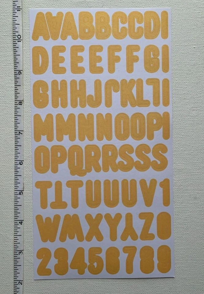 Diamond Press ABC alfabeto número pegatinas amarillo Foto 1 de 1