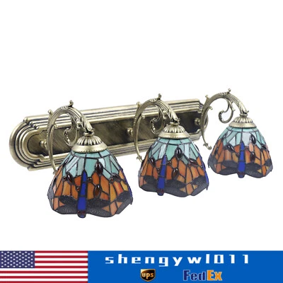 Aplique de pared libélula lámpara vitral baño accesorio de iluminación estilo Tiffany Foto 1 de 4