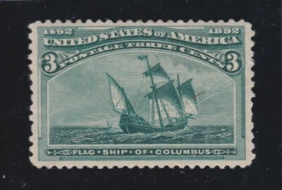 US 232 3c Columbian Exposition Mint VF-XF OG H SCV $35 - Image 1 of 2