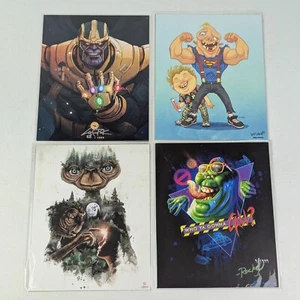Bam Box Lot x 4 Limited Art Prints Signed: Thanos Goonies Slimer ET Ghostbusters - Picture 1 of 9
