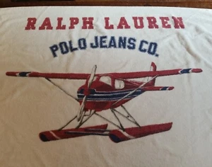 De Colección Años 90 Ralph Lauren Polo Jeans Co. hidroavión avión toalla de playa EE. UU. - Imagen 1 de 6
