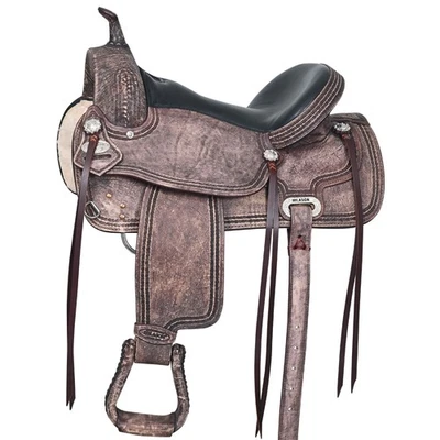 HILASON Western Horse Saddle American Leather Treeless Trail Pleasure | Barrel - Image 1 of 4