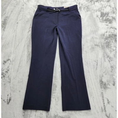NEW Maurices Pants Womens 11/12 SHORT Blue Smart Belted Slim Bootcut Office - Image 1 of 4
