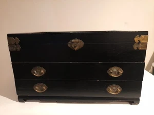Antique Japanese 1950's wooden jewellery box - Picture 1 of 9