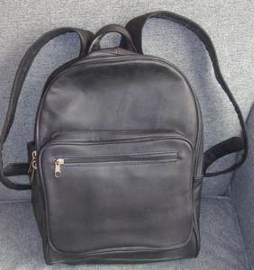 Vintage Boulder Ridge 100% BLACK Cowhide Backpack NICE! - Bild 1 von 10