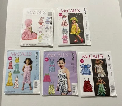 McCall’s Sewing Patterns Girls Clothing Newborn To 6-7-8 Lot Of 5 Uncut  - Image 1 of 4