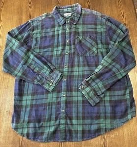 Magellan Shirt Men's 3XL Long Sleeve Flannel Button Up Green/Blue Plaid - Picture 1 of 7