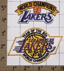 LOTE DE PARCHES DE BALONCESTO DE LA NBA DE LOS ANGELES LAKERS CAMPEONES DEL MUNDO DE LOS 80 - Imagen 1 de 1