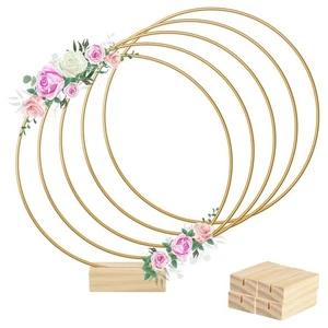 5 Stück 30,5 cm Metall-Blumenband Als Mittelstück, 5 Holzständer für Tischd3600 - Bild 1 von 6