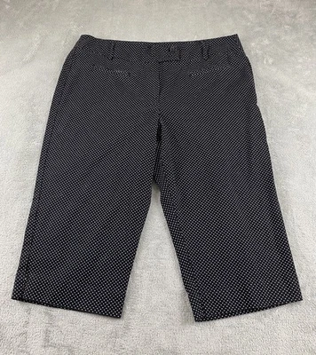 Женские шорты Larry Levine размер 14 черные белые в горошек бермудские на молнии на пуговицах C37 - Изображение 1 из 4