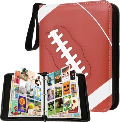 Carpeta de tarjetas coleccionables de 900 bolsillos, álbum de carpetas de tarjetas de fútbol americano, colección de tarjetas de rugby Foto 1 de 4