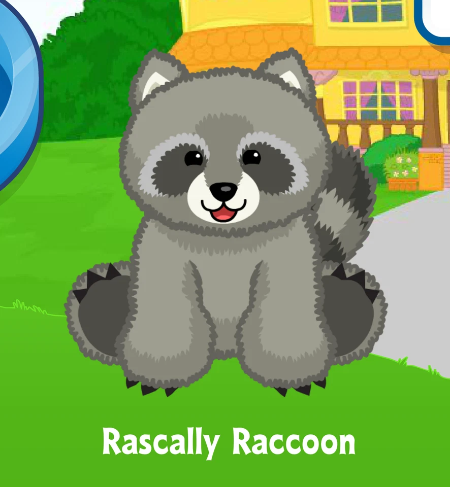 Webkinz Rascally Raccoon Virtual Adoption Code Only Messaged Webkinz Raccoon Pet - Image 1 of 1
