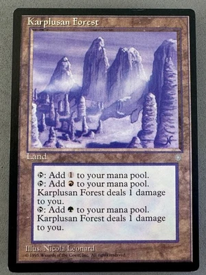 Karplusan Forest Ice Age MTG—Lightly Played Ex—Vintage Dual Mana Pain Land - Image 1 of 4