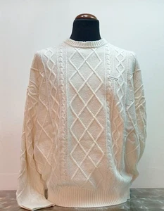 Pullover Mit Zopfmuster GUESS JEANS Herren M5BR04Z0561 G293 Weiß Creme - Bild 1 von 4