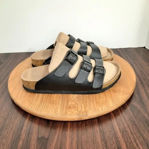 Birkenstock Florida Womens Size 36 US 5 Sandals Black Strap Buckle Slip On - Picture 1 of 10