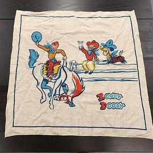 HOWDY DOODY Tapestry - Vintage - Sign - Approx 28" x 28" Collectible Fabric Art - Picture 1 of 8