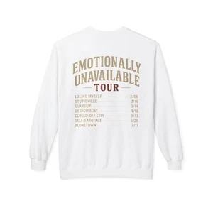 Emotional nicht verfügbares Sweatshirt mit Rundhalsausschnitt, trauriges Mädchen Oversize, Alt Indie Y2K - Bild 1 von 9