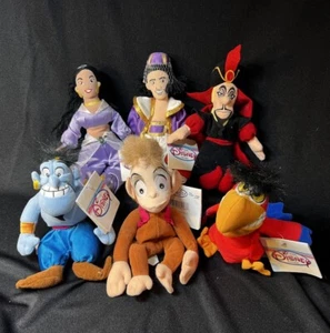Vintage Disney's Aladdin Bean Bag Plush Lot of 6 with Original Tags Disneyland - Picture 1 of 10