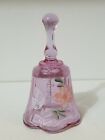 Possible Fenton Shell Pink Butterfly Flower Floral Small Bell signed C. SMITH