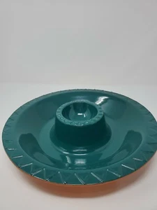Chip & Dip Serving Bowl by Mexican Fiesta Party Bowl - Green W/Terra Cotta - Picture 1 of 6
