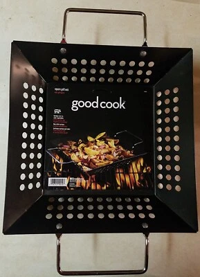 Good Cook Square BBQ Grill Wok - Black, Bottom and Sides Holes, non-stick - Image 1 of 3