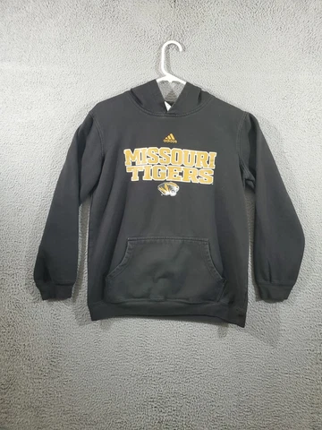 Mizzou Tigers Hoodie Boys Extra Large Black Yellow Pullover Center Adidas Cover