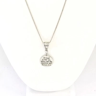 Collar If God Is For Us, Collar Romanos 8 31, Collar Cristiano, Versículo Bíblico Foto 1 de 4