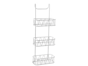 New 3 Tier White Over Shower Screen Caddy Hanging Bathroom Organiser Tidy - Picture 1 of 8