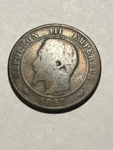 1857-W France 10 Centimes Good #17089 - Picture 1 of 2