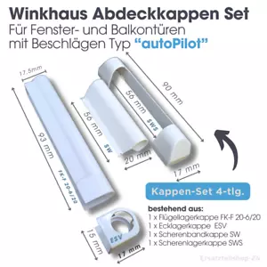 Abdeckkappen Winkhaus Set 4-tlg. f. Fenster u, Balkontüren Beschlag "AutoPilot" - Bild 1 von 1