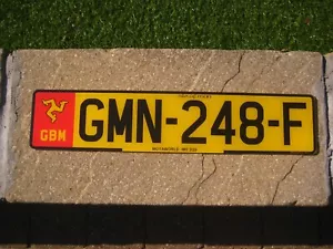 ISLE OF MAN THREE LEGGED EMBLEM # GMN-248-F RARE REAR LICENSE PLATE - Picture 1 of 2