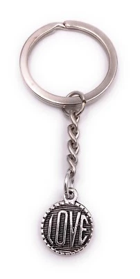 Portachiavi A Forma Di Cuore In Argento Di Metallo - Immagine 1 di 2