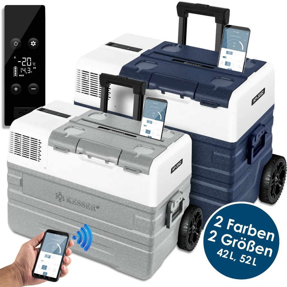 KESSER® Kompressor Kühlbox elektrisch Gefrierbox 42-52L Camping Auto Kühlschrank