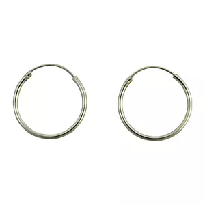 Pendientes de aro sin fin de plata esterlina redondos de 1,25 mm de ancho. Disponible en 10 mm a 70 - Imagen 1 de 10