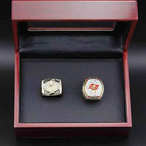 2 Pcs Collectors Rings Tampa Bay Buccaneers 2021 & 2003 Championship Set Cover