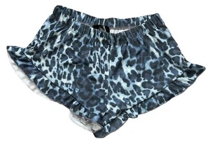 Chic 2 Chic Girls Blue Animal Print Scalloped Hem Ruffle Lounge Shorts M(10-12) - Picture 1 of 2